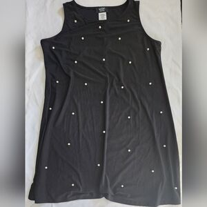 MSK Petite Black Dress with Pearl Embellishments (petite)